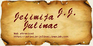 Jefimija Julinac vizit kartica